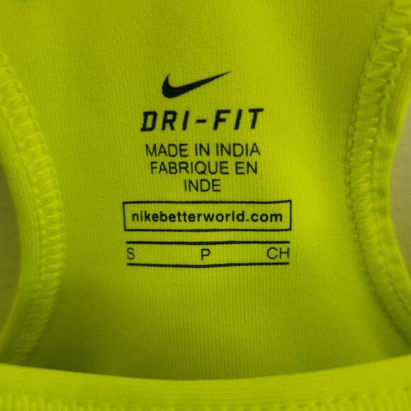 Small Nike Dri-fit neon yellow & black racerback athletic sports bra - Picture 4 of 4
